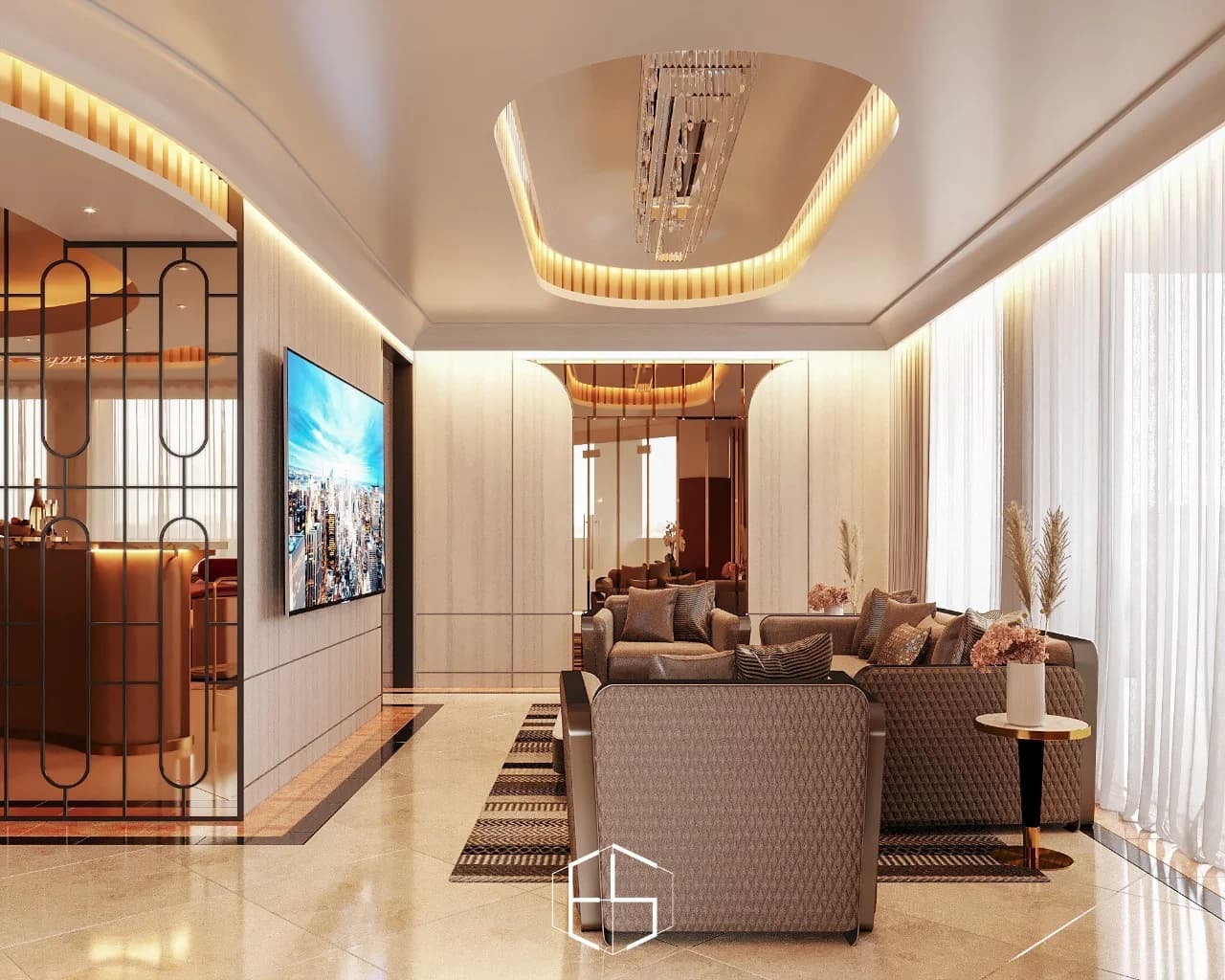 Grand Tropic 顶层住宅的设计效果图，视角 6