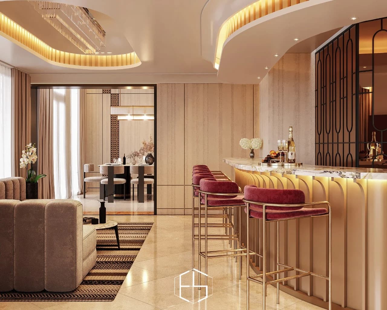 Grand Tropic 顶层住宅的设计效果图，视角 8