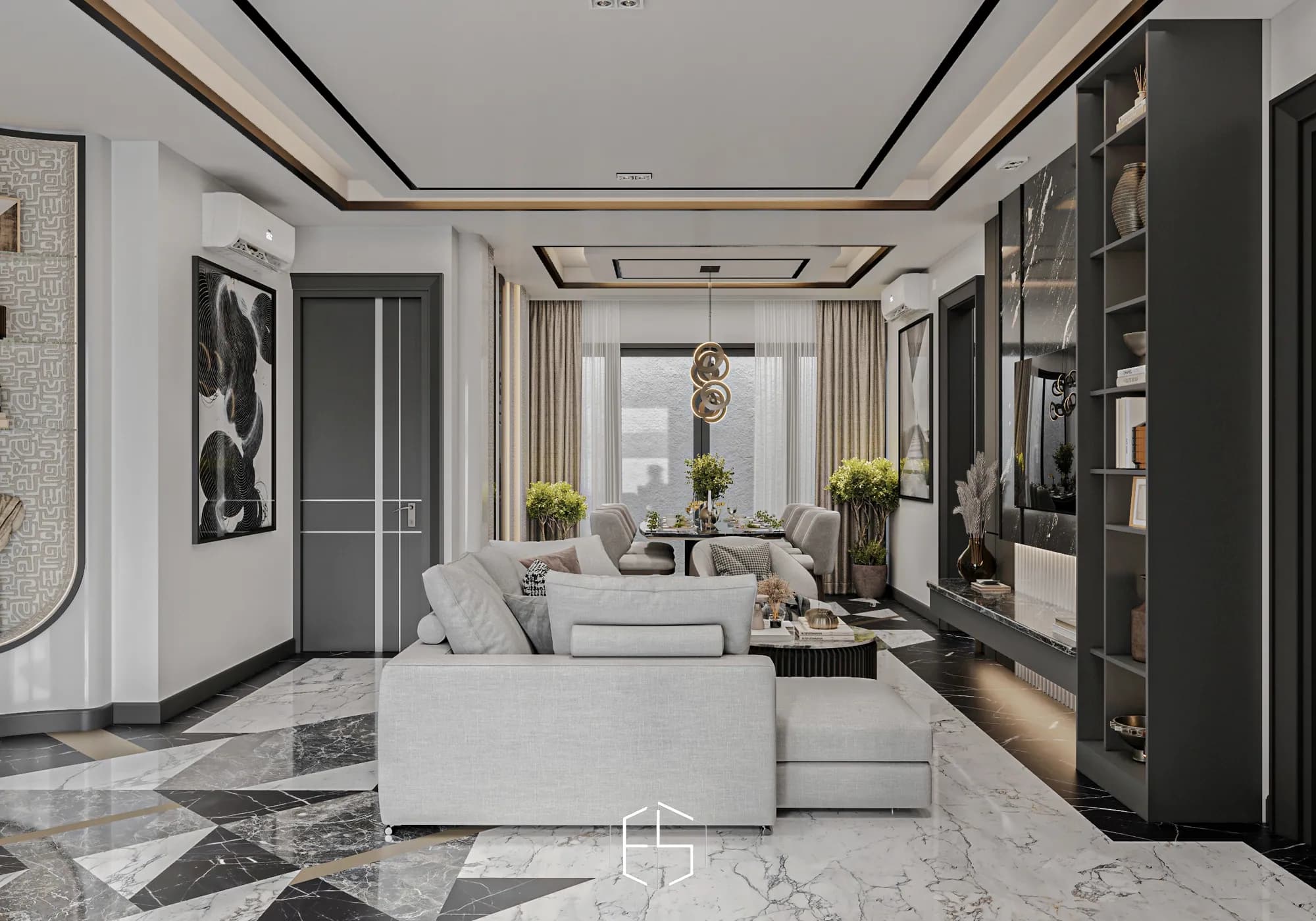 3D render of the ground floor, Signature Residence — Quantis — residence design visualization by ePrivilege Studio (view 7)