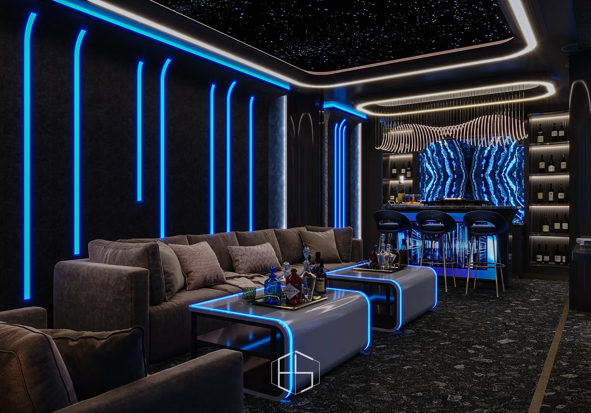 Render desain Mr. J Private Room, tampilan 1 — ePrivilege Studio