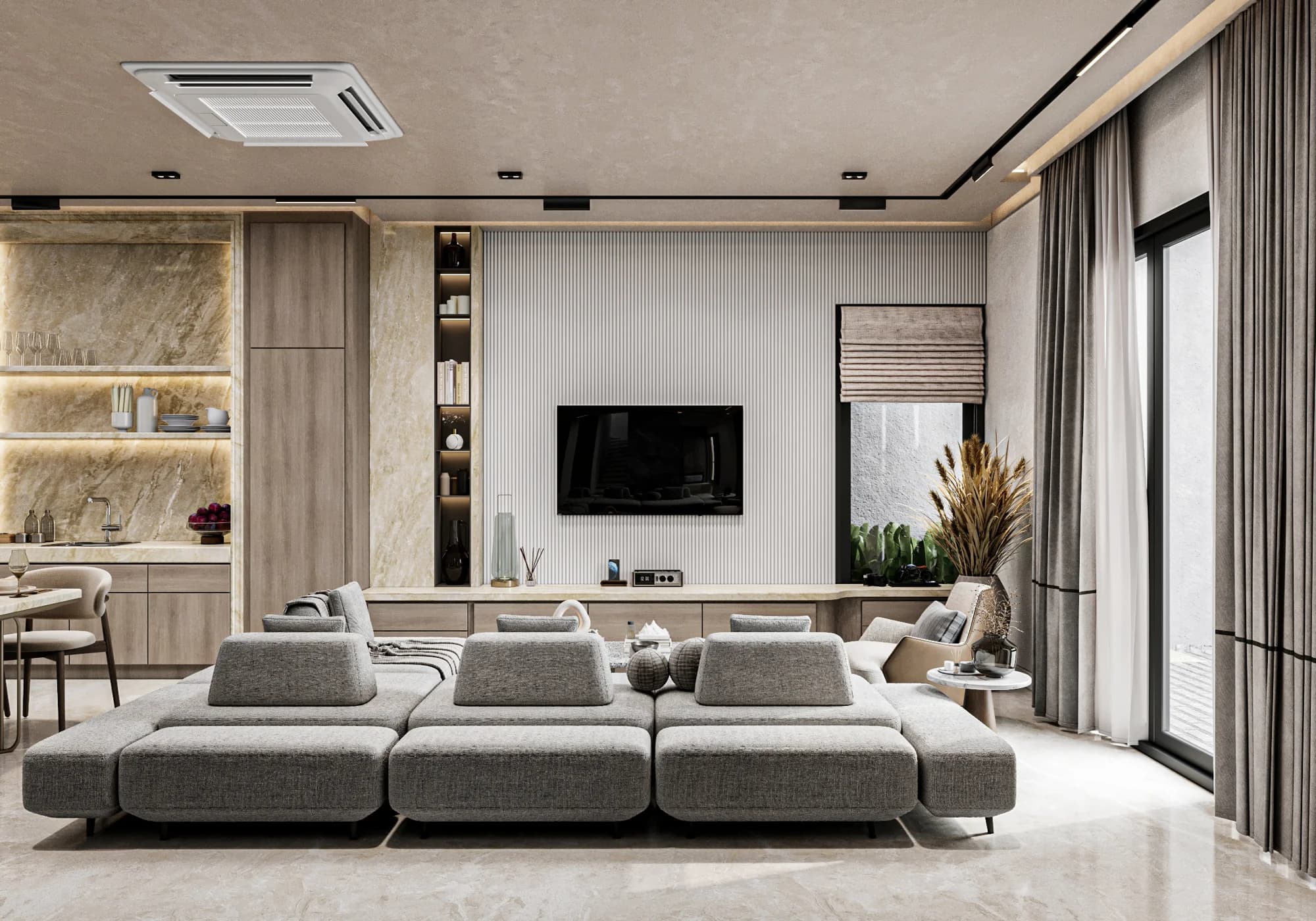 Render desain Mrs. S Courtyard Residence, tampilan 1 — ePrivilege Studio