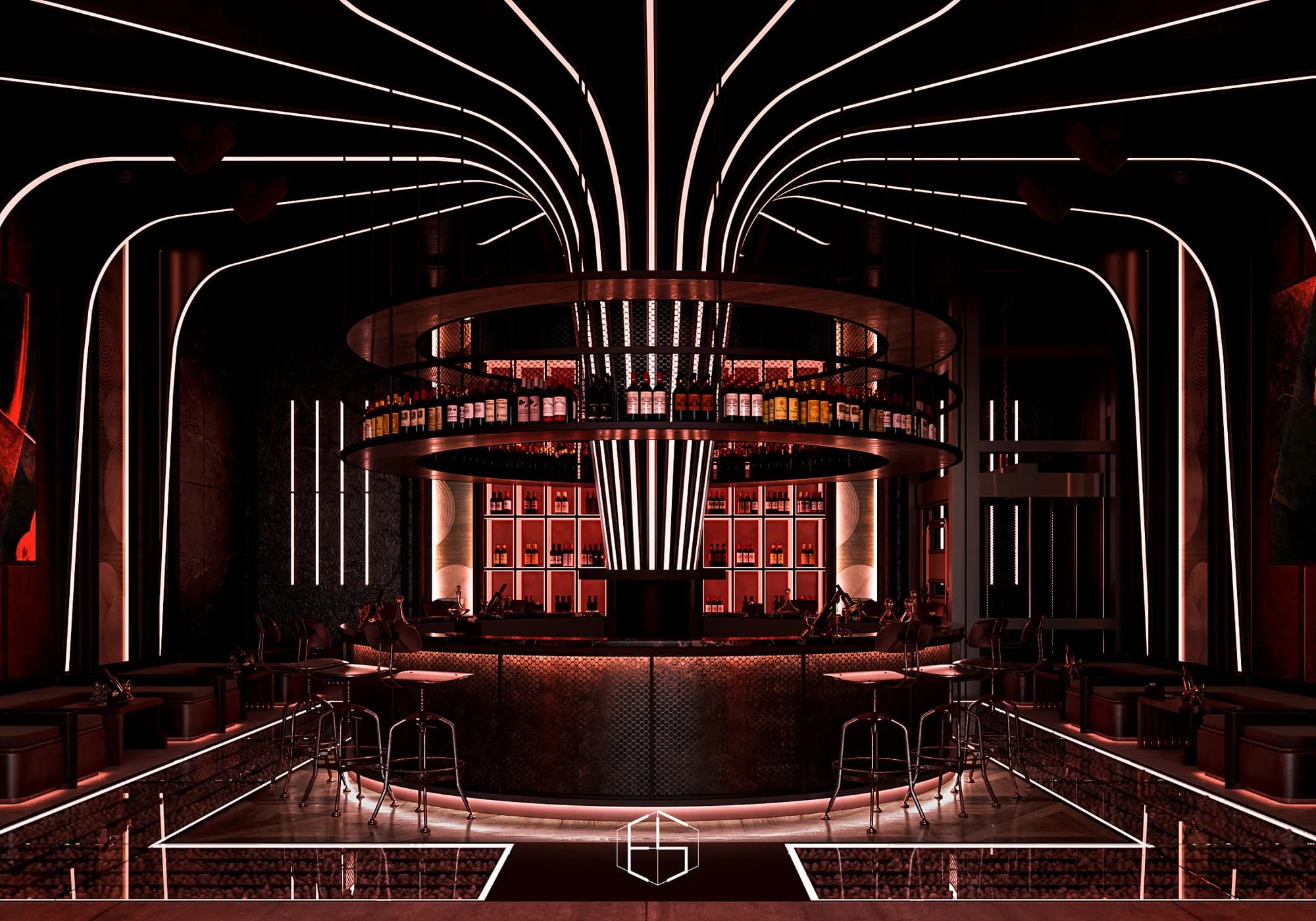 3D render of the club space, Beach Club Dragon — hospitality venue design visualization by ePrivilege Studio (view 10)