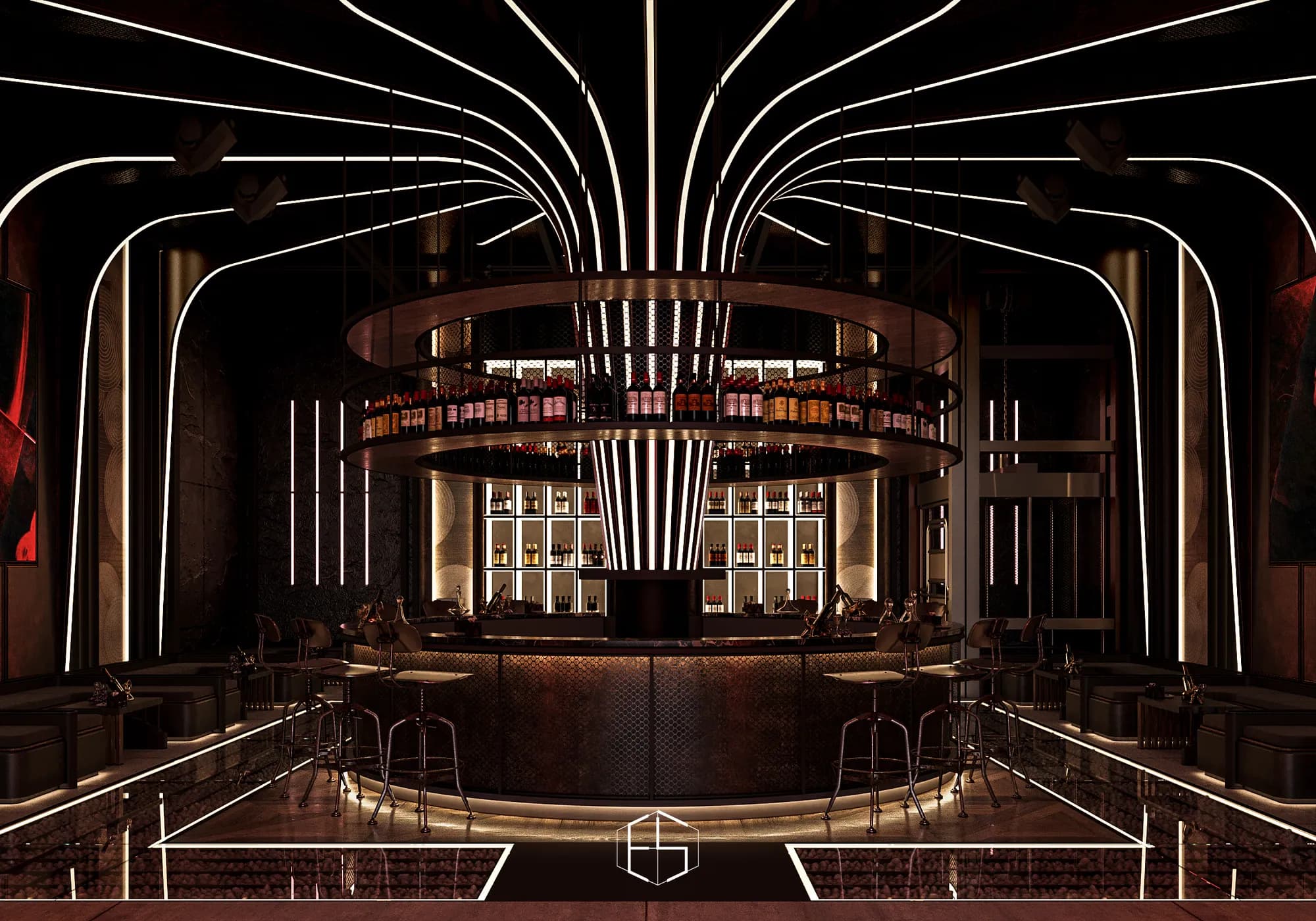 3D render of the club space, Beach Club Dragon — hospitality venue design visualization by ePrivilege Studio (view 11)
