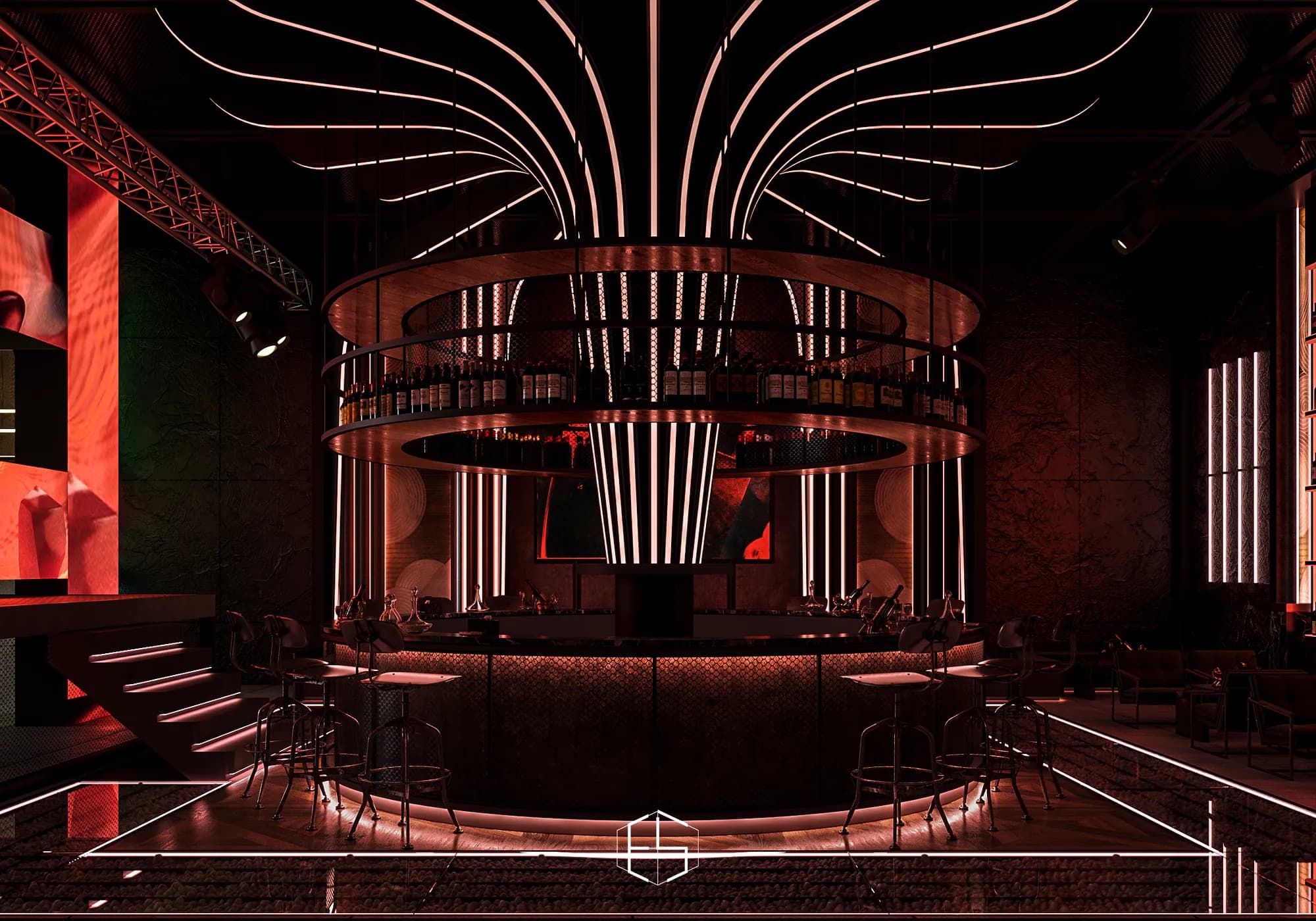 3D render of the club space, Beach Club Dragon — hospitality venue design visualization by ePrivilege Studio (view 13)