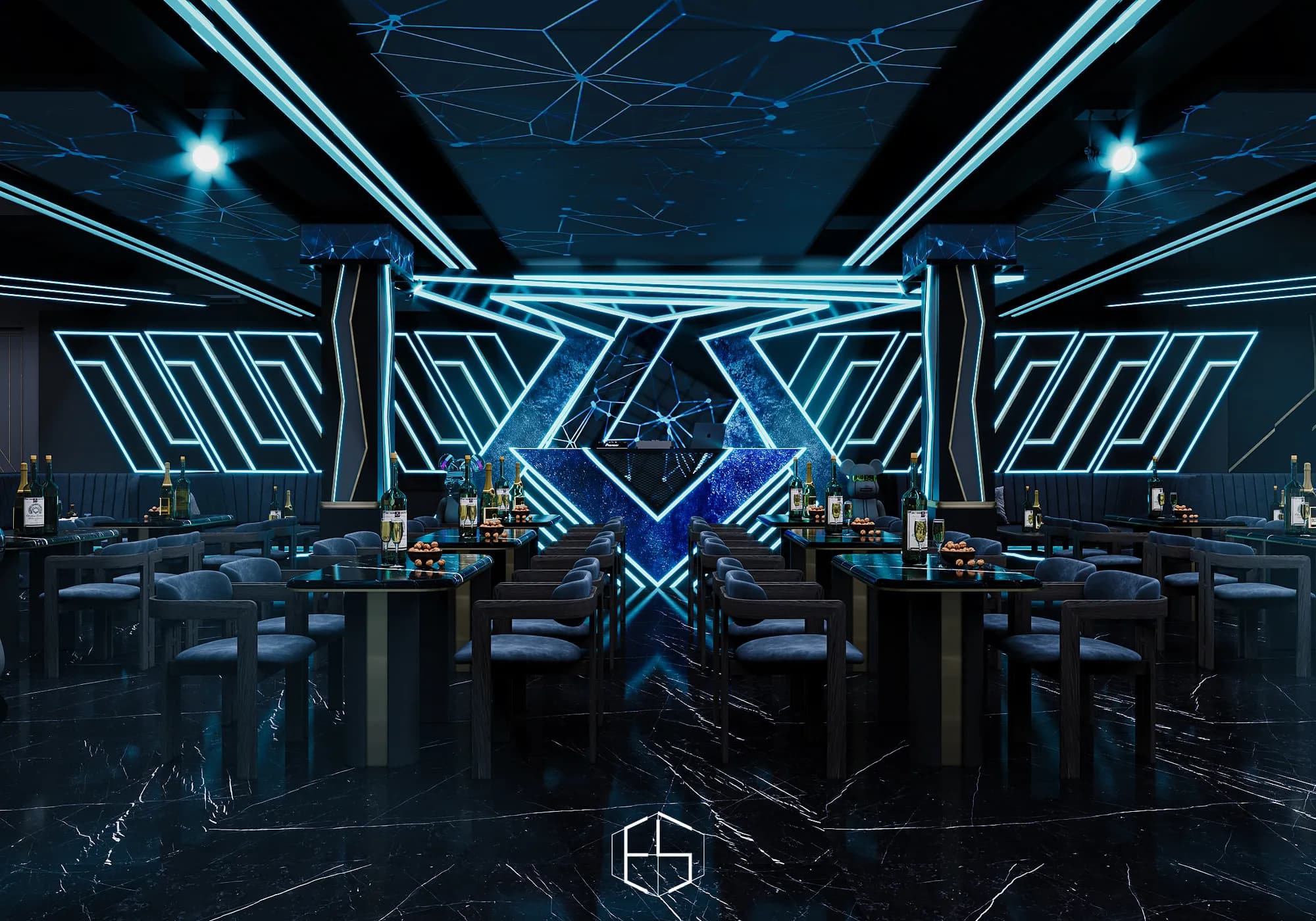 3D render of the interior, Tongue & Groove Island — hospitality venue design visualization by ePrivilege Studio (view 4)