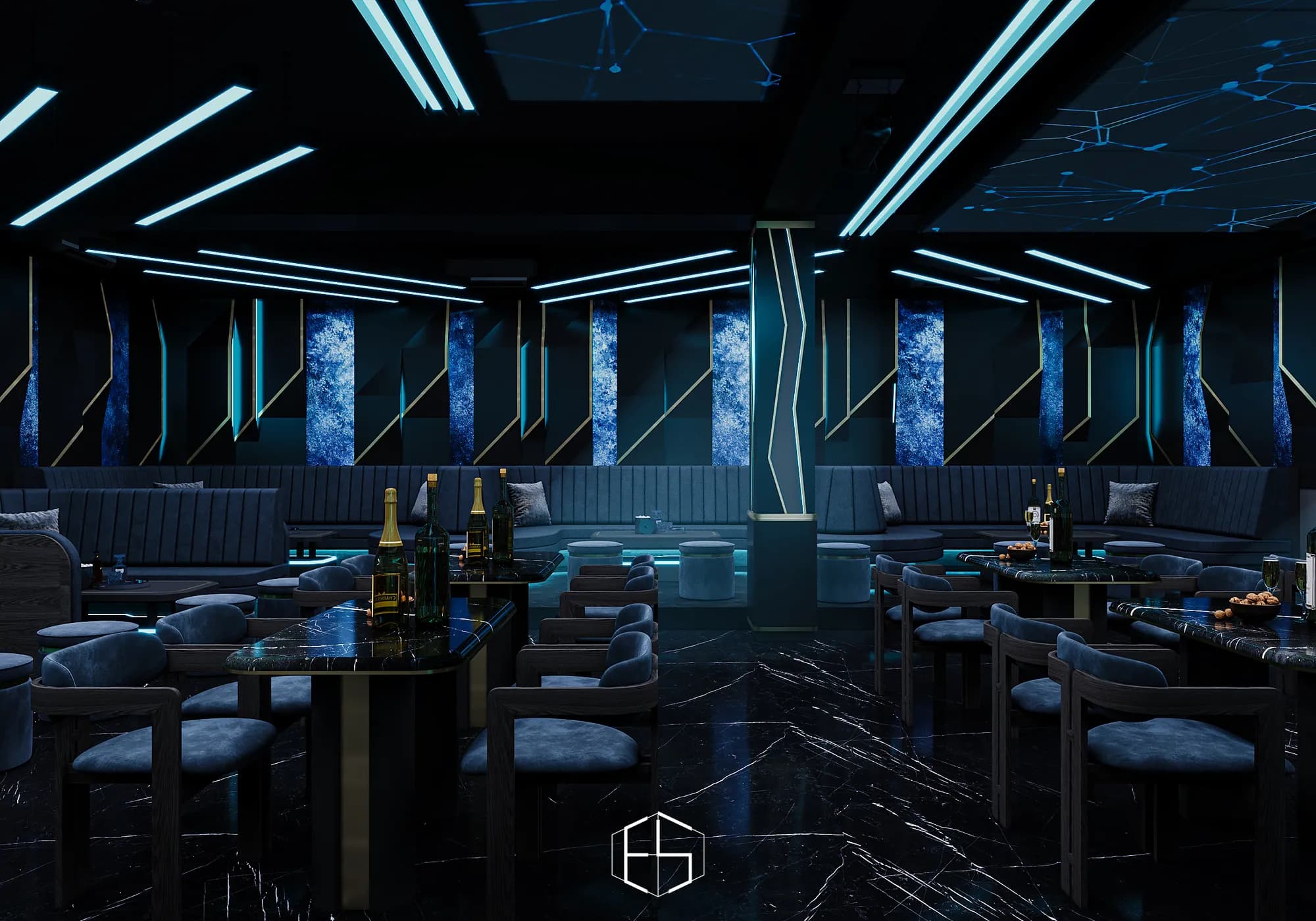 3D render of the interior, Tongue & Groove Island — hospitality venue design visualization by ePrivilege Studio (view 6)