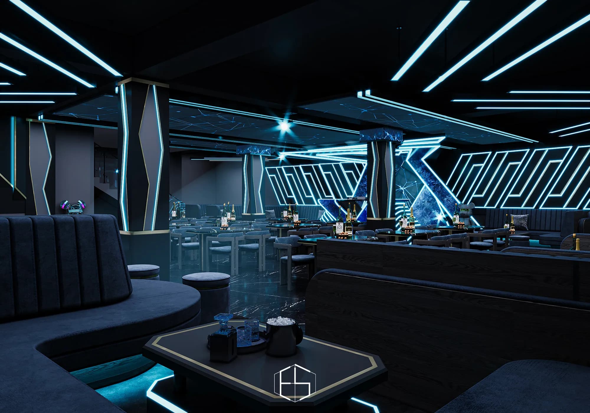 3D render of the interior, Tongue & Groove Island — hospitality venue design visualization by ePrivilege Studio (view 8)