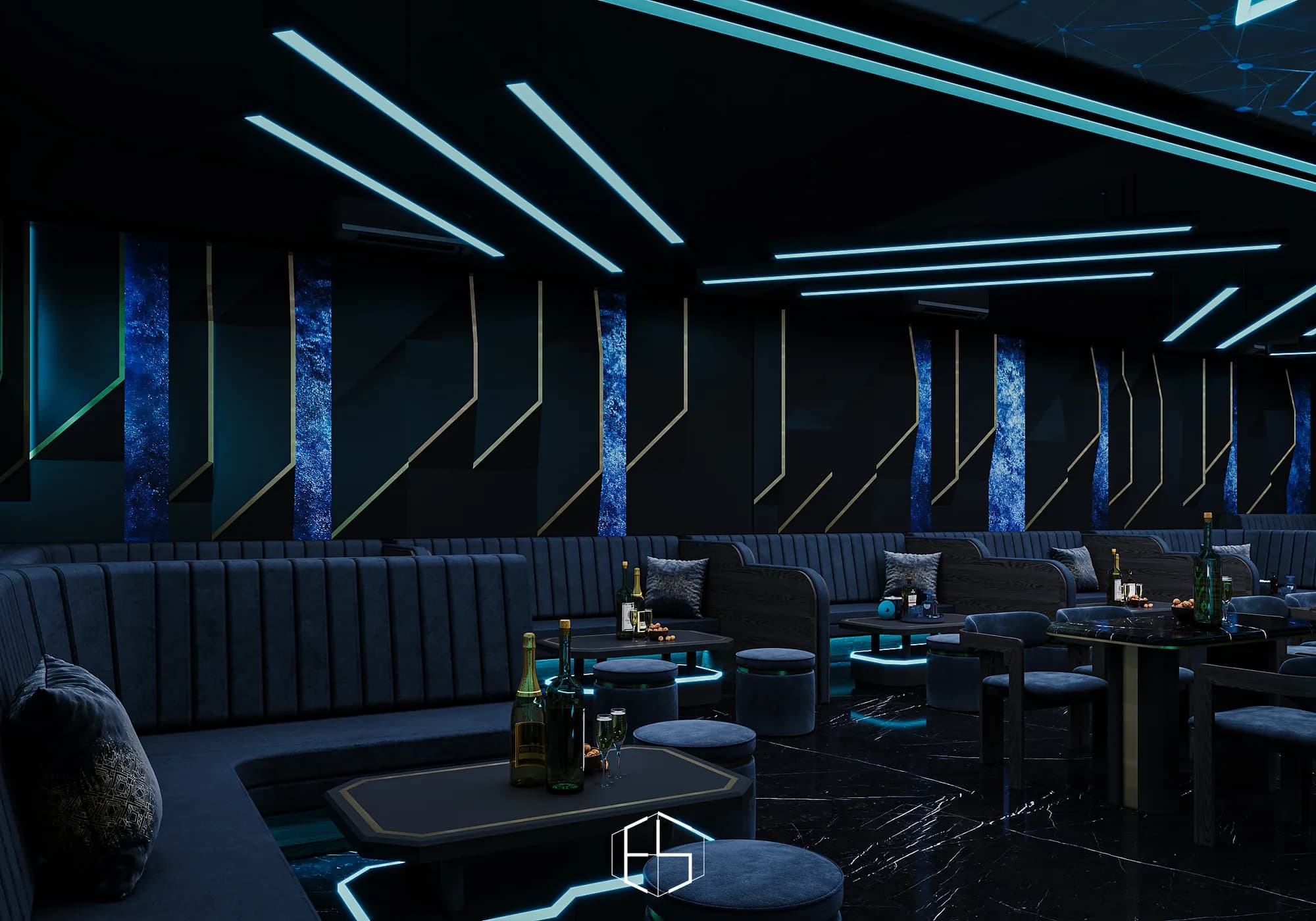 3D render of the interior, Tongue & Groove Island — hospitality venue design visualization by ePrivilege Studio (view 10)
