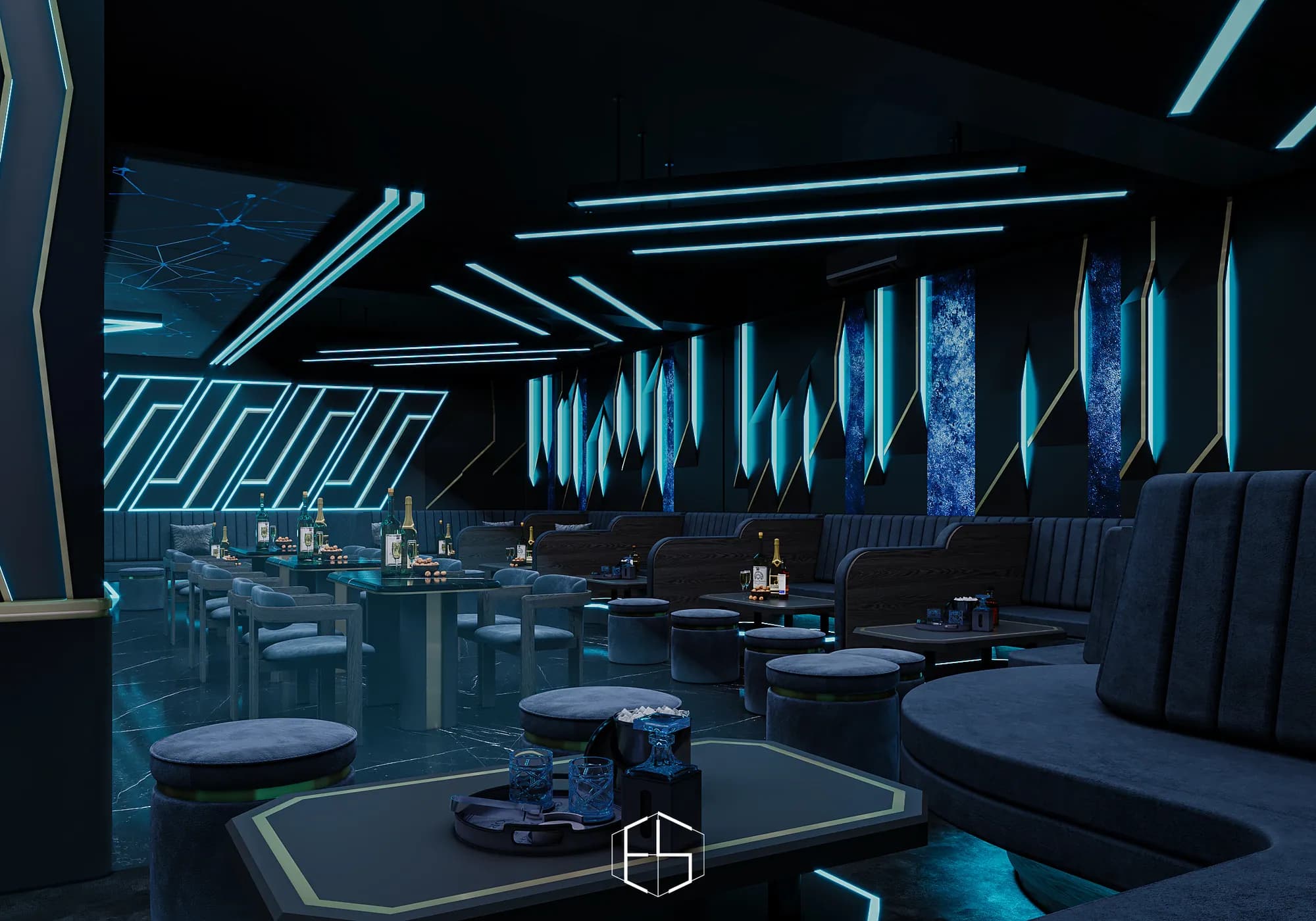 3D render of the interior, Tongue & Groove Island — hospitality venue design visualization by ePrivilege Studio (view 11)