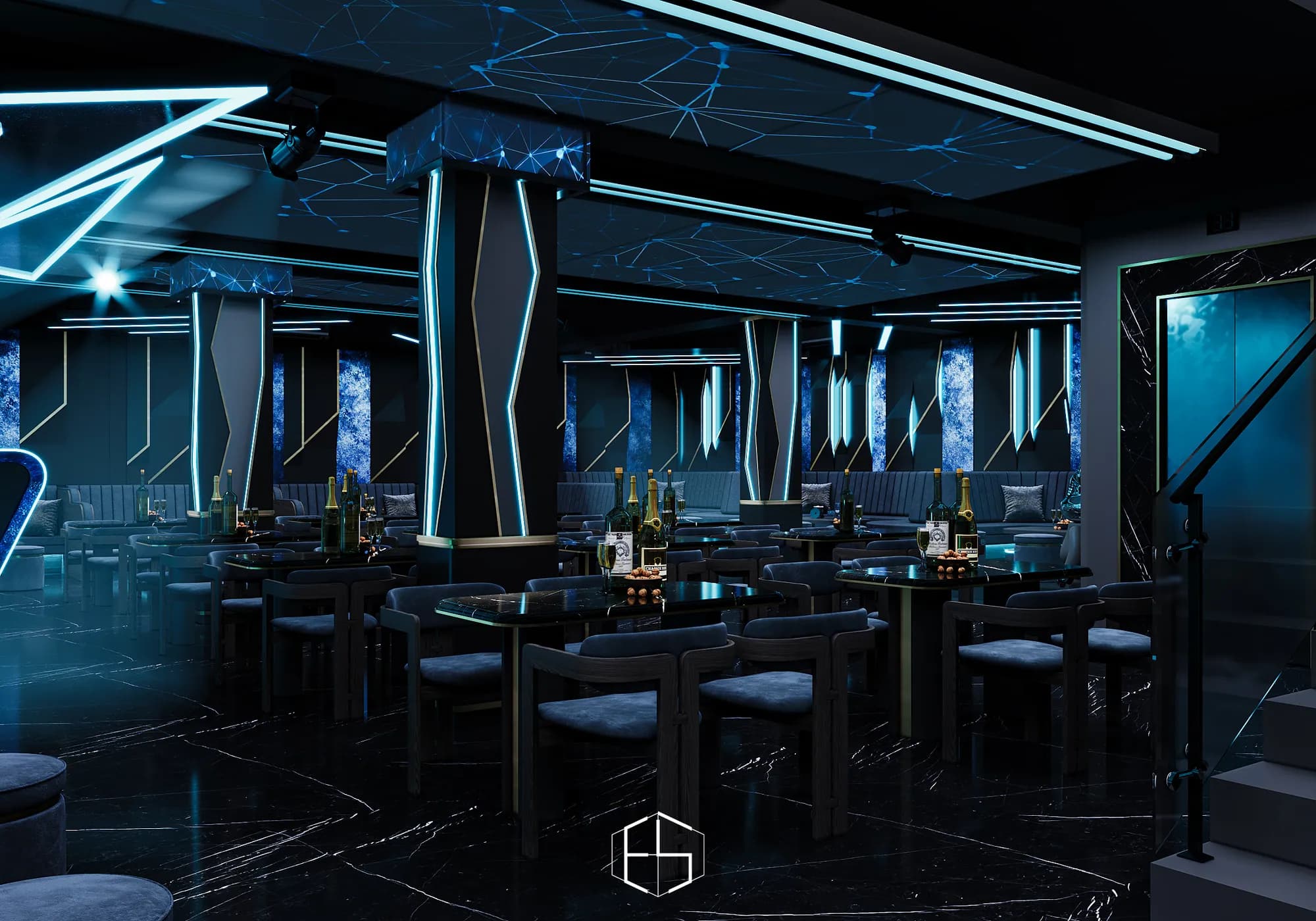 3D render of the interior, Tongue & Groove Island — hospitality venue design visualization by ePrivilege Studio (view 13)