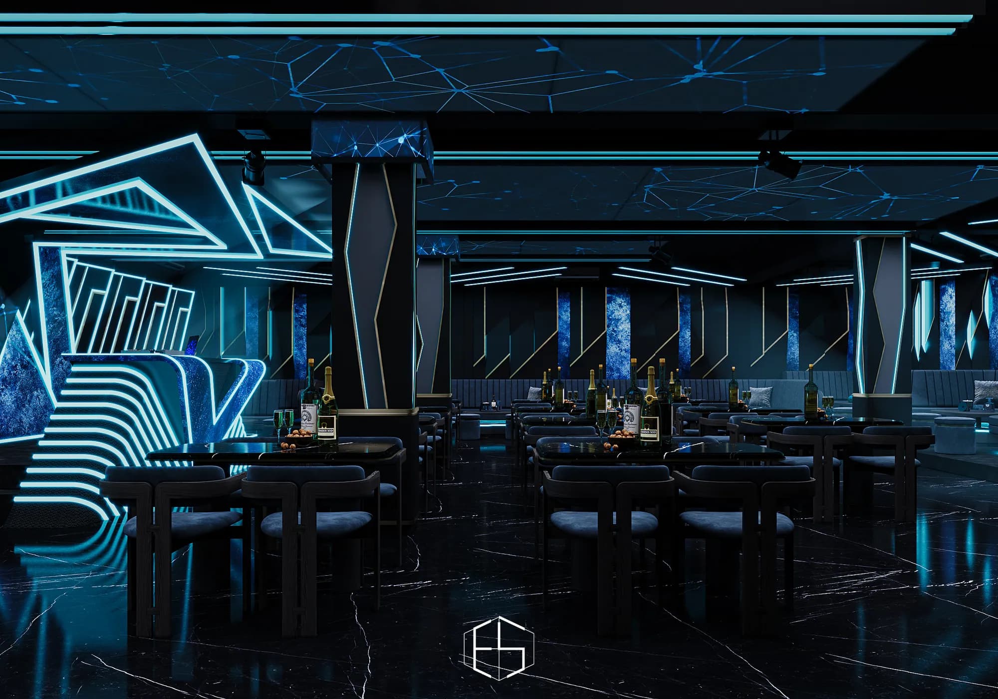 3D render of the interior, Tongue & Groove Island — hospitality venue design visualization by ePrivilege Studio (view 14)